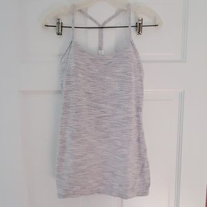 NWOT Lululemon Power Y Tank Grey/white